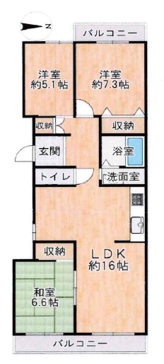 リバーサイドともぶち第一住宅第14号棟の間取り