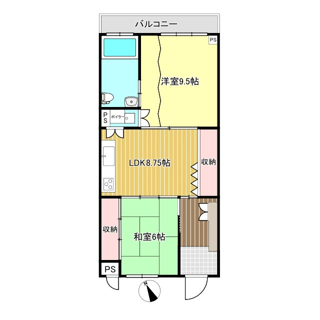 2026/8/2NEW　売マンション　高山市新宮町　650万　ケアタウン悠生4階の間取り