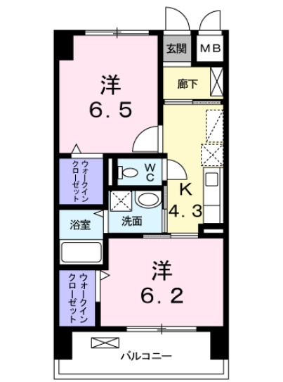 グランデスカイ空港南の間取り|使いやすい間取りです。