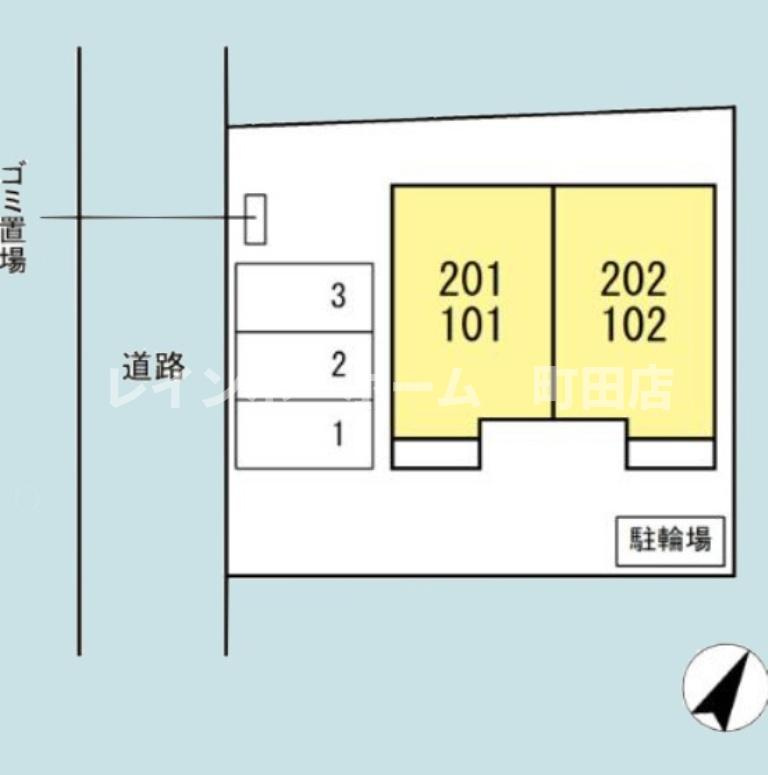 リールセゾンC※初期費用分割あと払いサービス利用可能物件の区画図