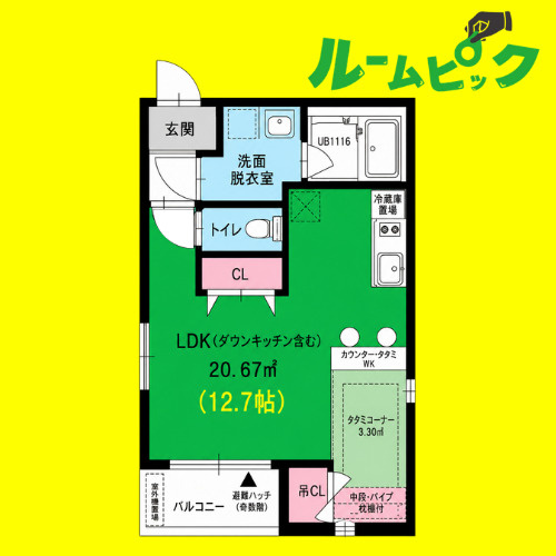 Lucia Hills荒子(ルチアヒルズ荒子)　名古屋市賃貸　仲介手数料無料の間取り