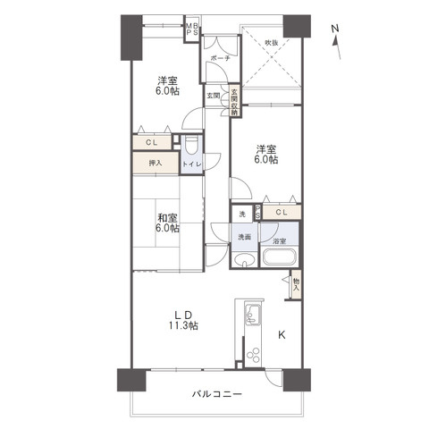 ダイアパレス西内町の間取り