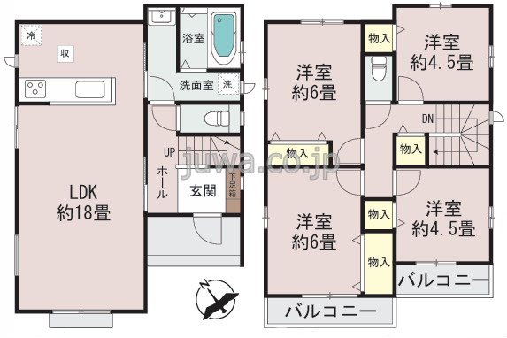 【新築分譲住宅】志木市本町２丁目の間取り