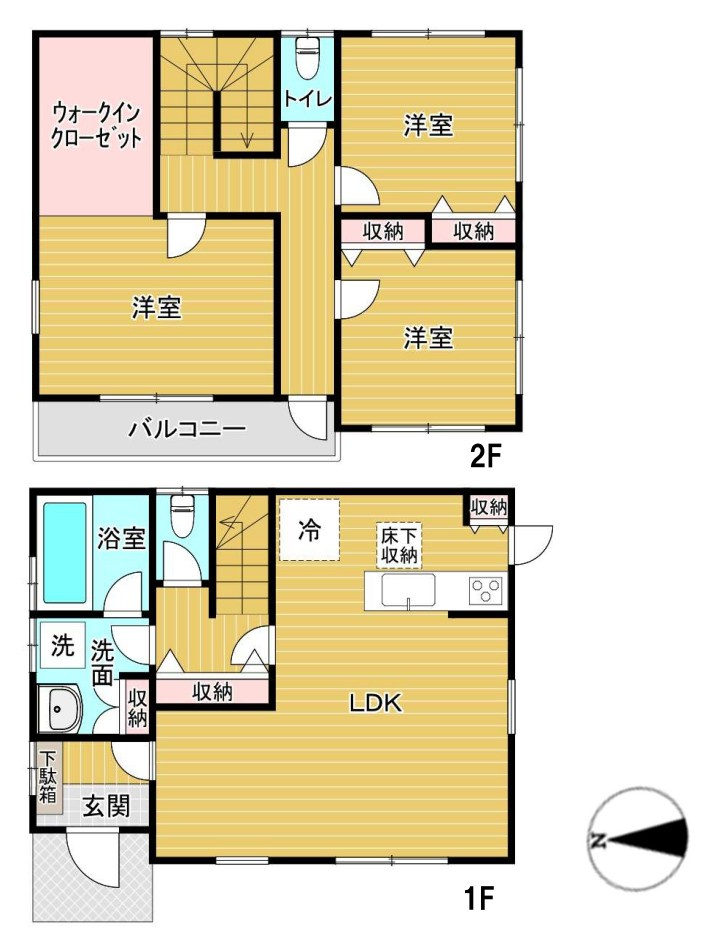 【中古戸建】前橋市小屋原町の間取り|■間取り図｜敷地面積：152.22（約46.04坪）　建物面積：96.00（約29.04坪）