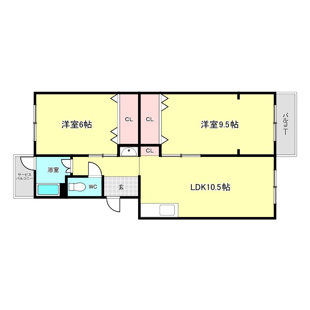 天保山第二コーポA棟の間取り