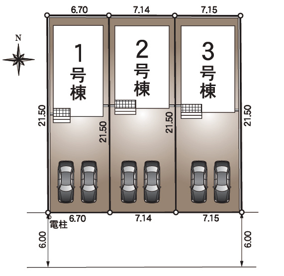 【区画図】 | 名古屋市中川区江松１丁目1706-1『仲介料無料』新築戸建て | 1号棟