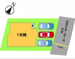 福岡市南区大平寺2丁目6期　1号棟の区画図