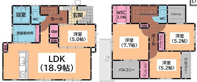 福岡市南区大平寺2丁目6期　1号棟の間取り