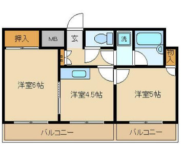 中野区弥生町２丁目の賃貸マンションの間取り