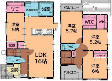 福岡市東区若宮4丁目5期　1号棟の間取り