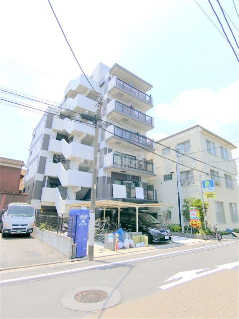アイルカナーレ多摩川　の外観|2015年2月築　RC鉄筋コンクリート造地上7階建て総戸数23戸の分譲賃貸マンション　東京都大田区矢口2丁目　東急多摩川線矢口渡駅最寄り　TVモニター付オートロック宅配BOX