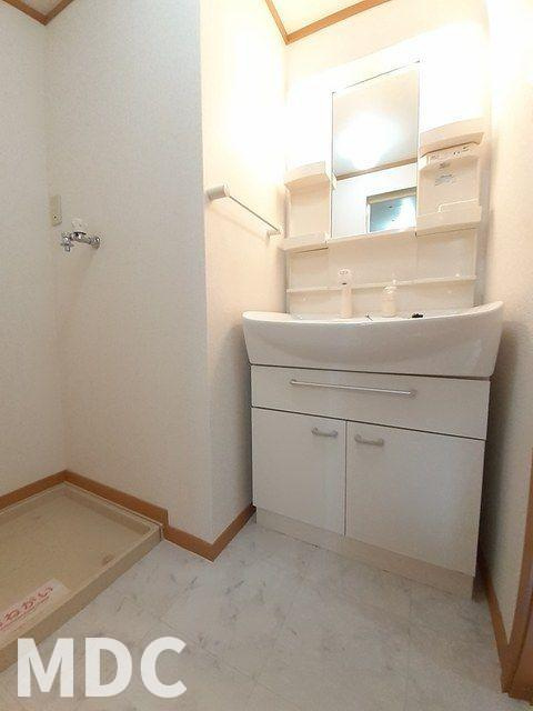 板野郡藍住町矢上字安任のアパートの洗面所