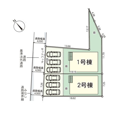 福岡市東区和白2丁目第11-2棟（1号棟）の区画図|配置図（1号棟）