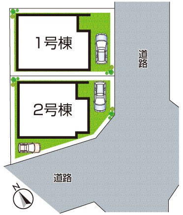 伊丹市堀池　第13期　新築一戸建ての区画図|全2区画