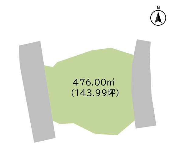 館山市沼　売地の土地図|■敷地面積：476.00㎡（143.99坪）