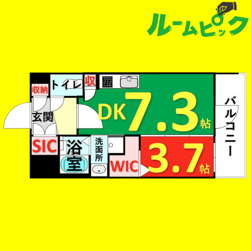 エステムコート名古屋　TWIN　EAST　名古屋市賃貸　仲介手数料無料の間取り