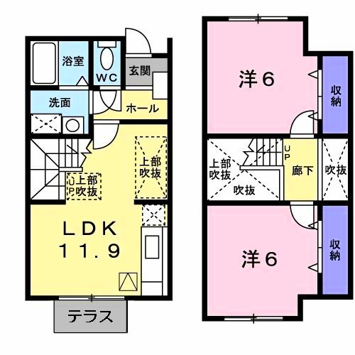 板野郡藍住町東中富字権現傍示のアパート