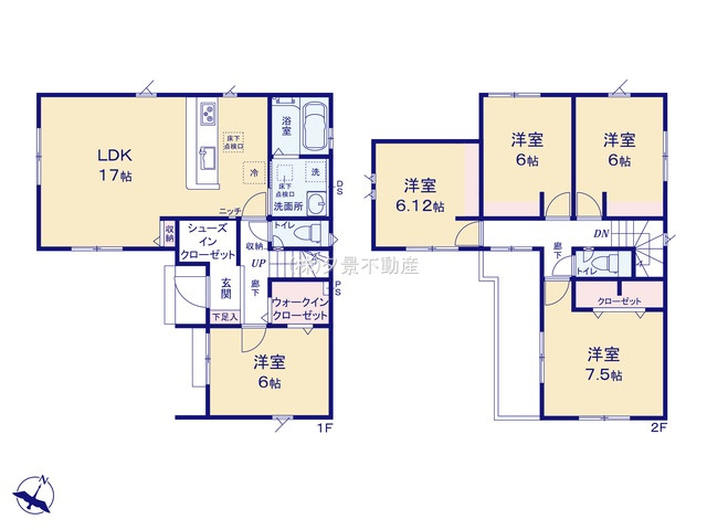《仲介手数料無料》見沼区大字大谷1144-6新築一戸建てグラファーレの間取り