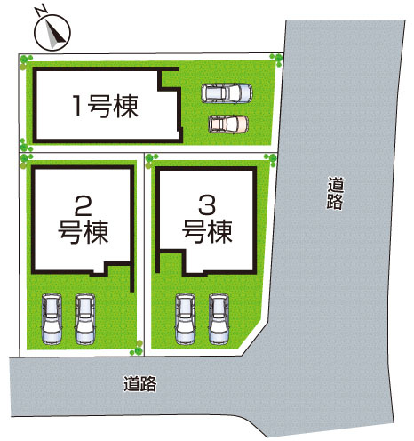 枚方市香里ケ丘8丁目　第8期　新築一戸建ての区画図|全３区画
