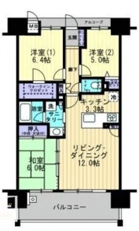 アルファフレシア久留米駅前の間取り