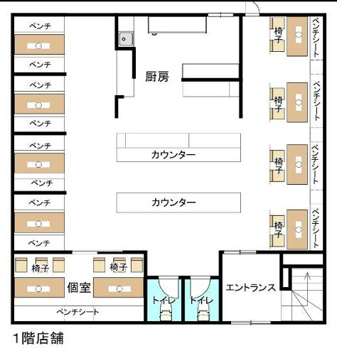 東成区東今里店舗付住宅の間取り