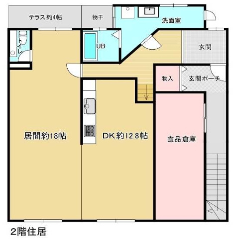 東成区東今里店舗付住宅の間取り