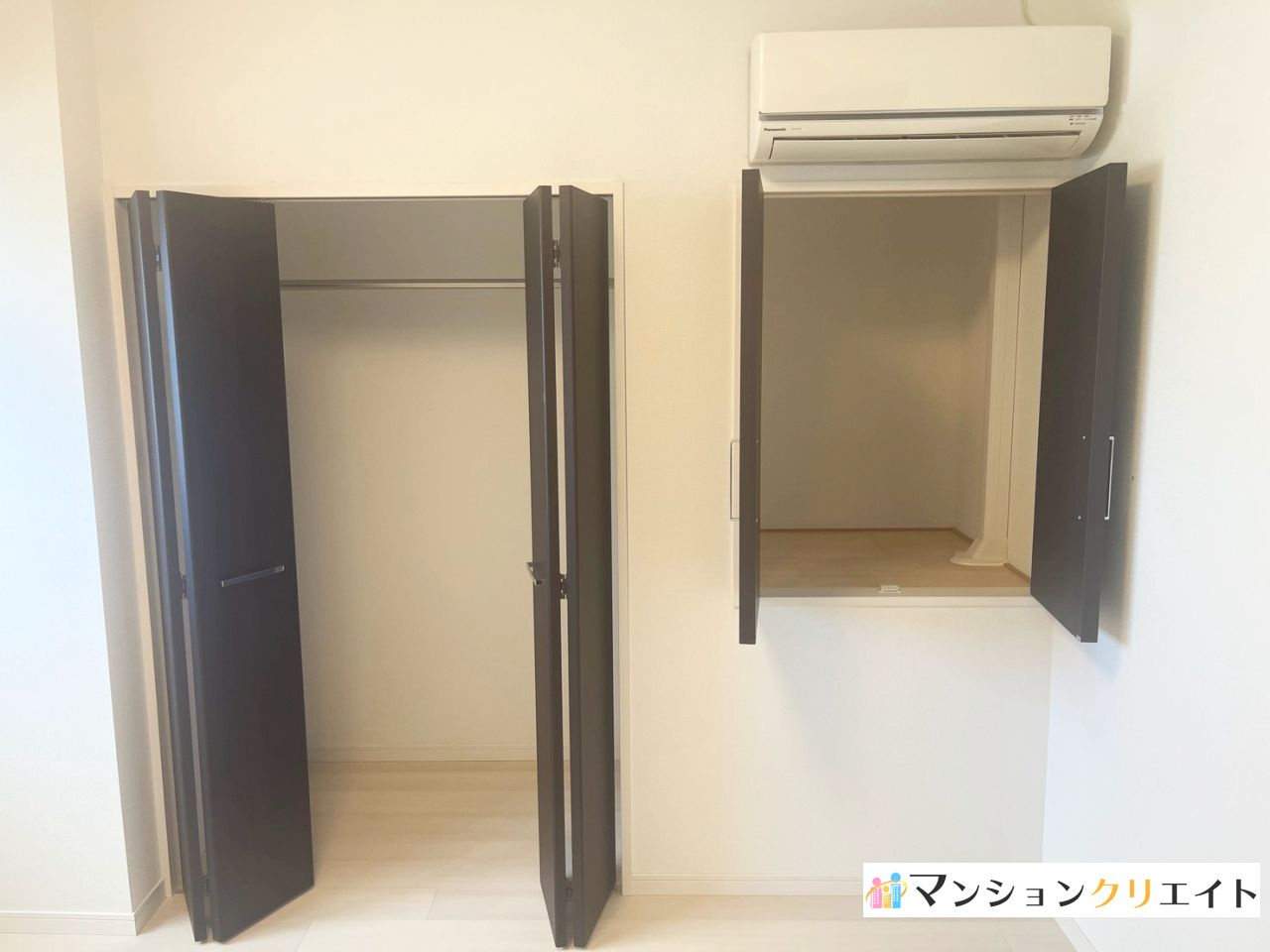プレミスト大手さくら通りの収納|洋室7.2帖のクローゼットと物入