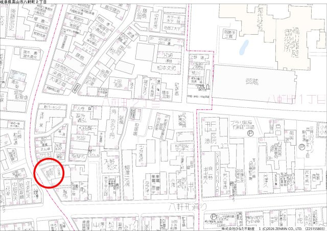 26/8/31商談中　戸建　高山市八軒町　600万の地図