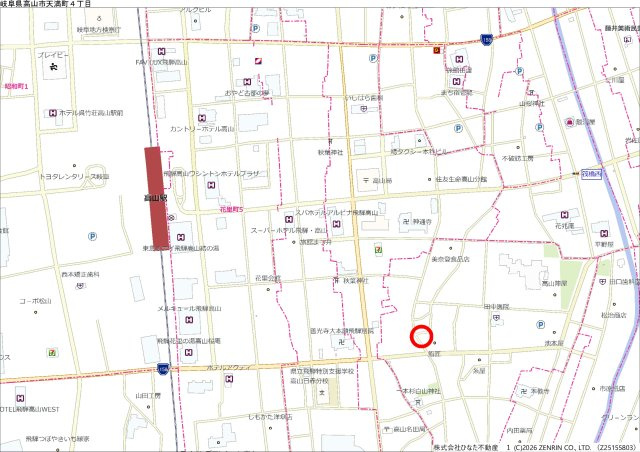26/8/31商談中　戸建　高山市八軒町　600万の地図