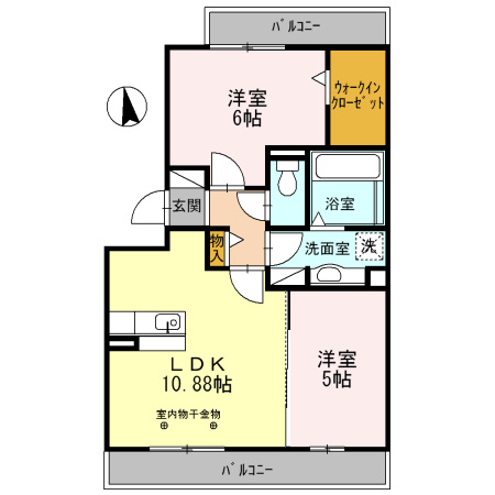 春日井市大手田酉町３丁目のアパートの間取り