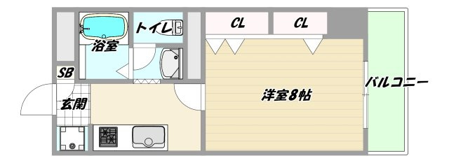 大阪市東淀川区東中島４丁目の賃貸マンションの間取り