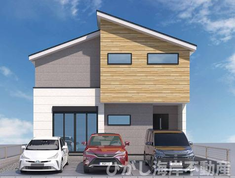 平塚市菫平　新築戸建の外観パース|イメージパスですので実際のものと多少異なります
