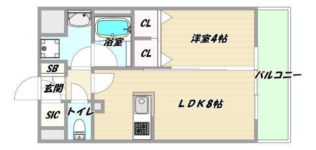 大阪市淀川区西宮原１丁目の賃貸マンションの間取り