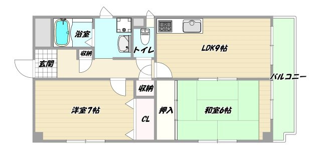 大阪市淀川区東三国６丁目の賃貸マンションの間取り
