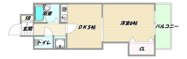 大阪市東淀川区柴島１丁目の賃貸マンションの間取り