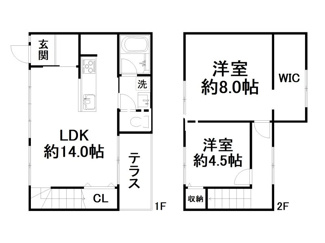 【間取り】 | 布袋屋町496-5貸家 