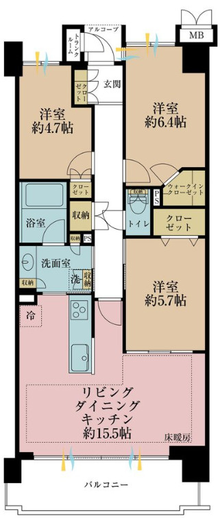 ルネアクアパークスビューフロントの間取り