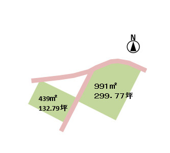 長生郡睦沢町上市場　売地の土地図|■敷地面積：1375.00 ㎡（415.94坪）
