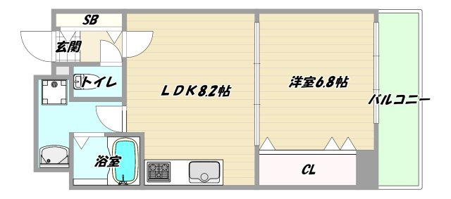 大阪市淀川区西中島３丁目の賃貸マンションの間取り