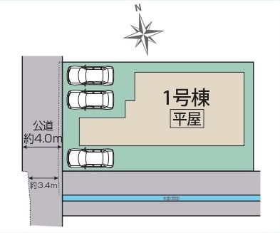 【仲介手数料無料】新築戸建　深谷市西島61-6（全1棟）大型平屋住宅の区画図