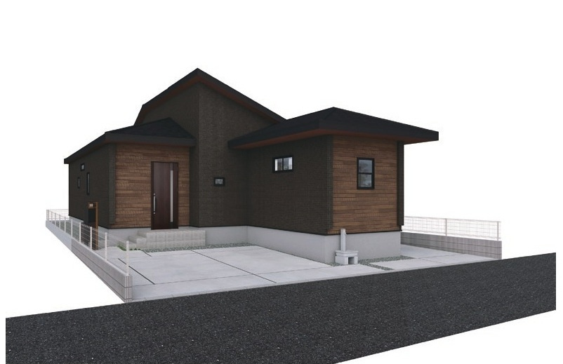 【仲介手数料無料】新築戸建　深谷市西島61-6（全1棟）大型平屋住宅の外観パース