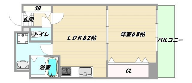 大阪市淀川区西中島３丁目の賃貸マンションの間取り
