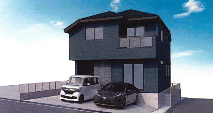 枚方市香里ケ丘８丁目　第８期　新築一戸建ての外観パース|完成予想図（３号地）