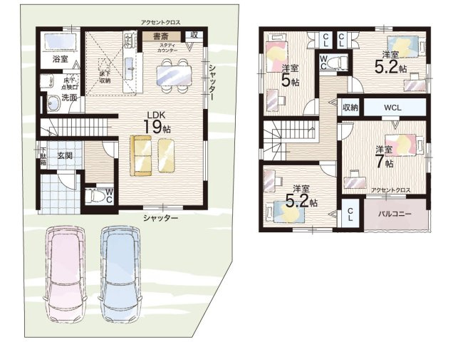 ■枚方市香里ケ丘8丁目　第8期　新築一戸建ての間取り|３号地