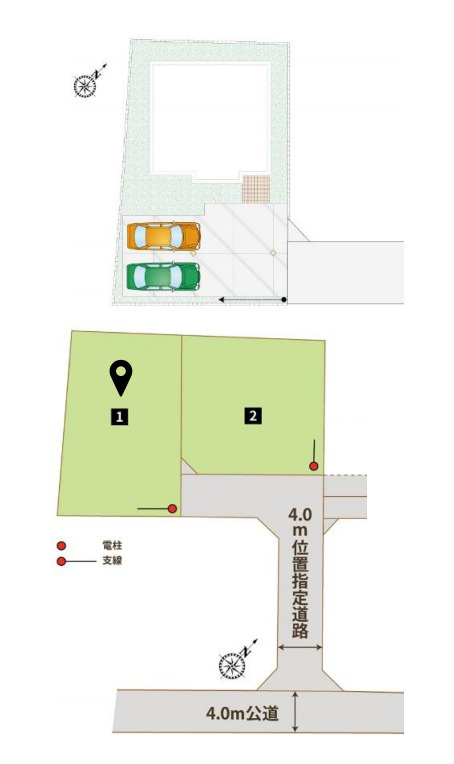 鴻巣市人形4丁目　新築一戸建て　2区画　01の区画図|1号棟
