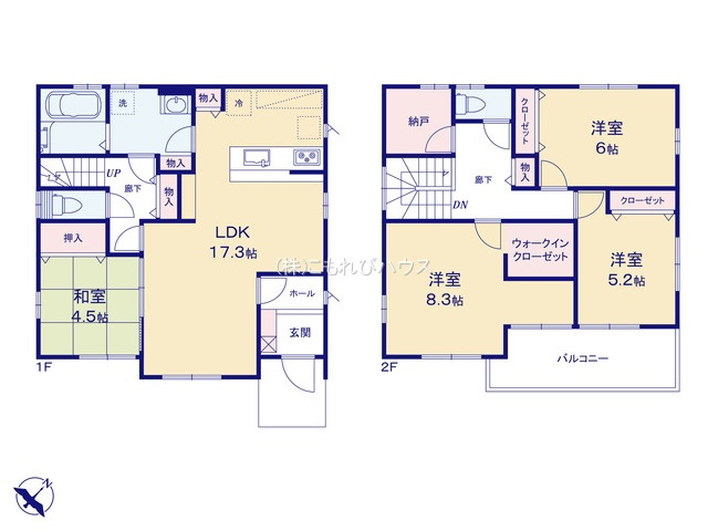 鴻巣市人形4丁目　新築一戸建て　2区画　01の間取り|【全2棟・1号棟】鴻巣市人形4丁目　新築一戸建て　2区画　01・4LDK+S・土地面積177.86m2・建物面積109.92m2