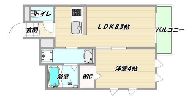 大阪市淀川区東三国１丁目のアパートの間取り