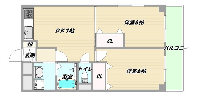 大阪市淀川区西宮原２丁目の賃貸マンションの間取り