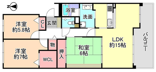 【間取り】 | セントポリア金剛東 2棟