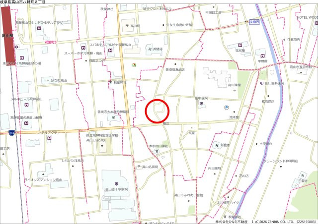 2026/8/31商談中　戸建　高山市八軒町　400万の地図